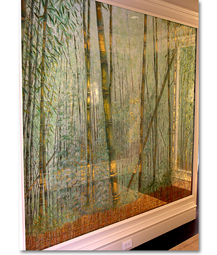 Verre Eglomisé Bamboo Mural