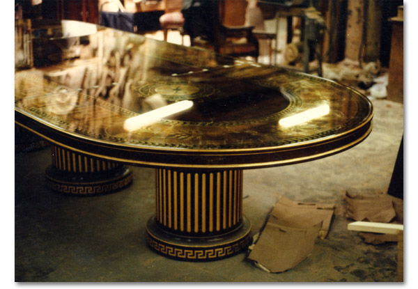 Verre Eglomisé Neoclassical Dining Table